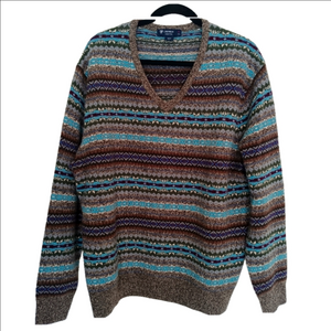 Cremieux Sweater Men's Size‎ XL Collection Stripped 100% Extra Fine Merino Wool